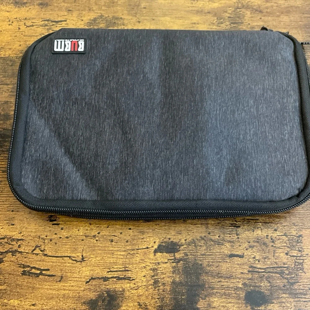 BUBM Double Layer Med Travel Gear Organizer Electronics Accessories Bag In Black